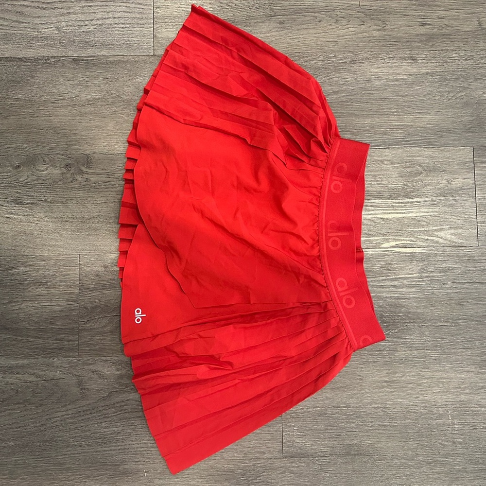 Red Pleated Skirt by ALO Yoga built in shorts